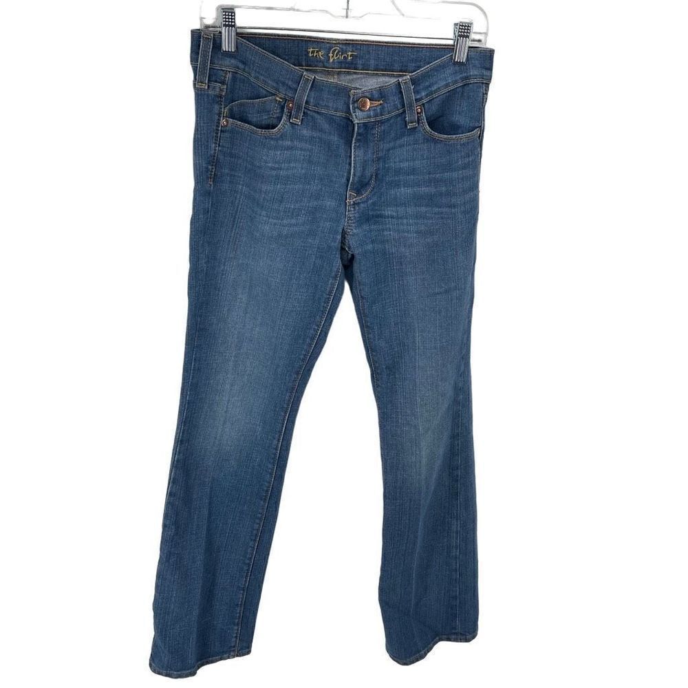 Old Navy the flirt Straight Leg Jeans Stretch 5 Pocket Medium Wash Blue 4 Regula